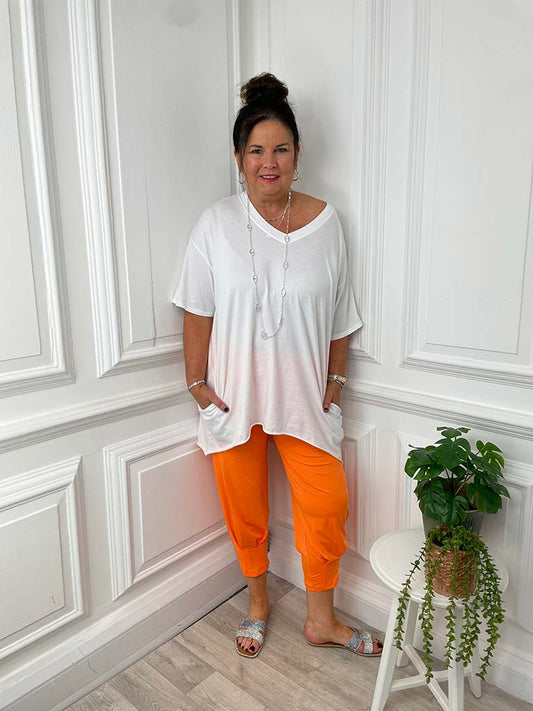 Malissa J Pleat Cuff Trousers - Orange