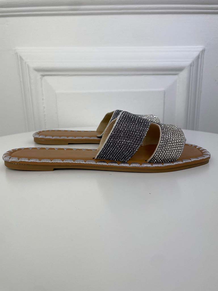 Ombré Shimmer Sandals - Silver