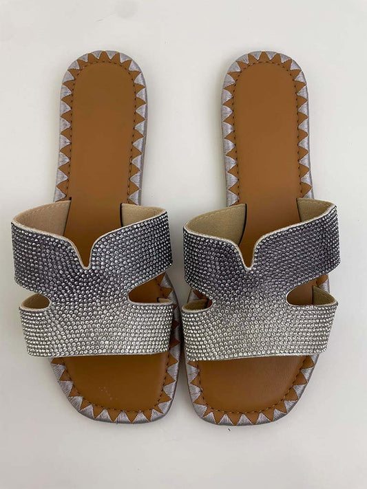 Ombré Shimmer Sandals - Silver