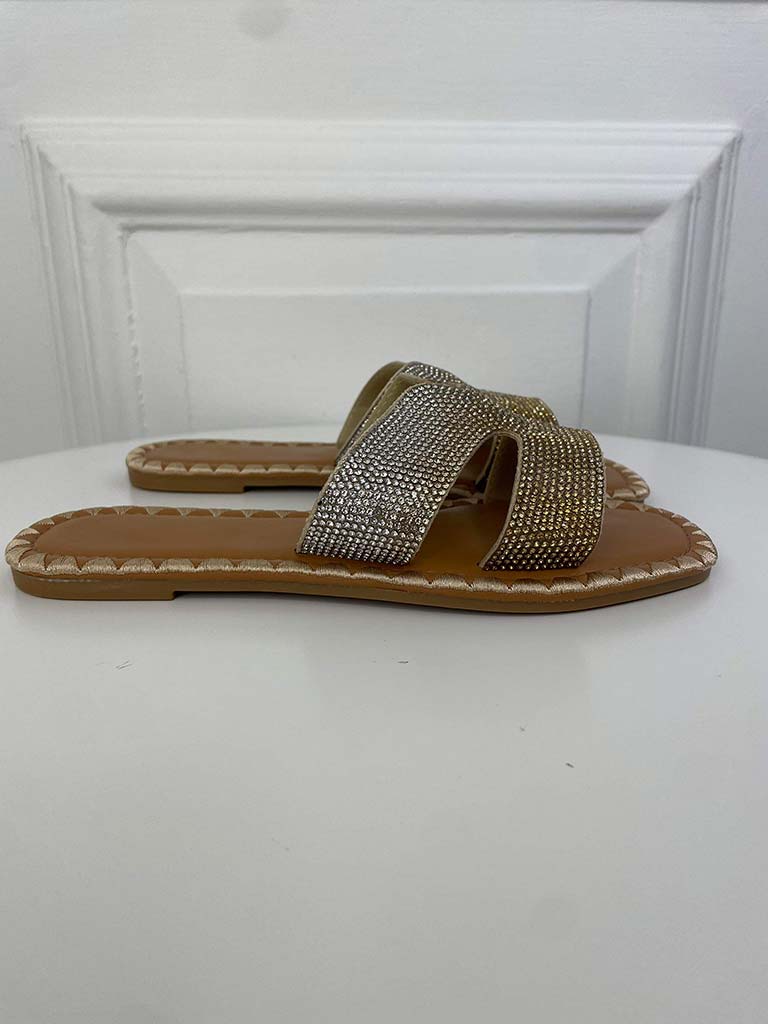 Ombré Shimmer Sandals - Gold