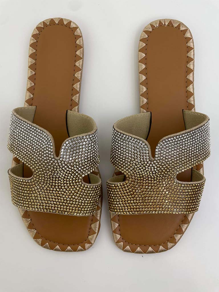 Ombré Shimmer Sandals - Gold