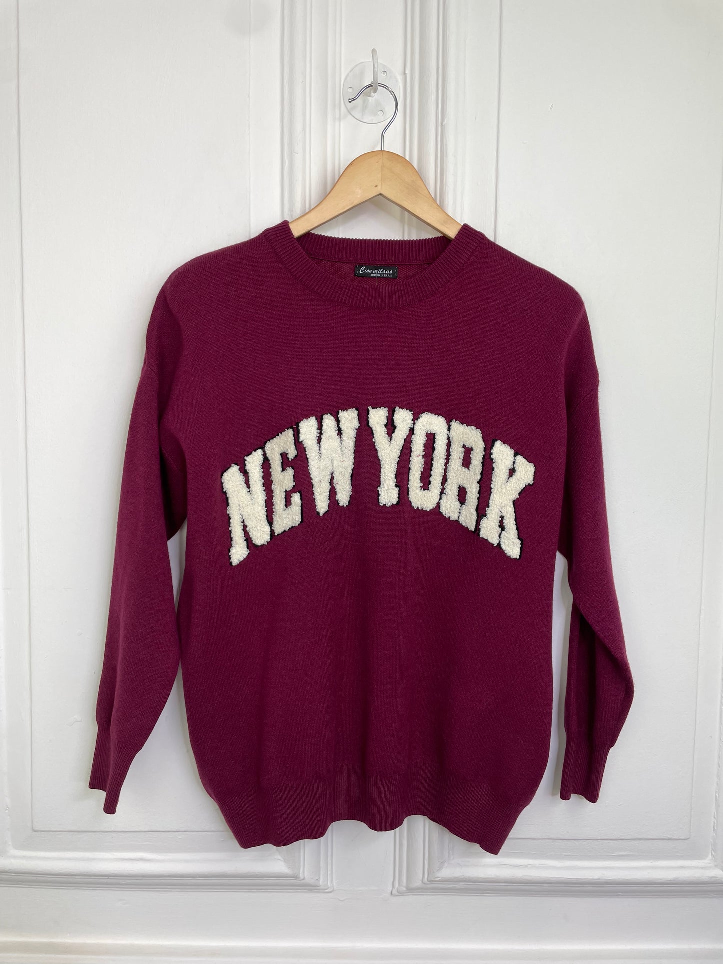 New York Textured Knit - Burgundy