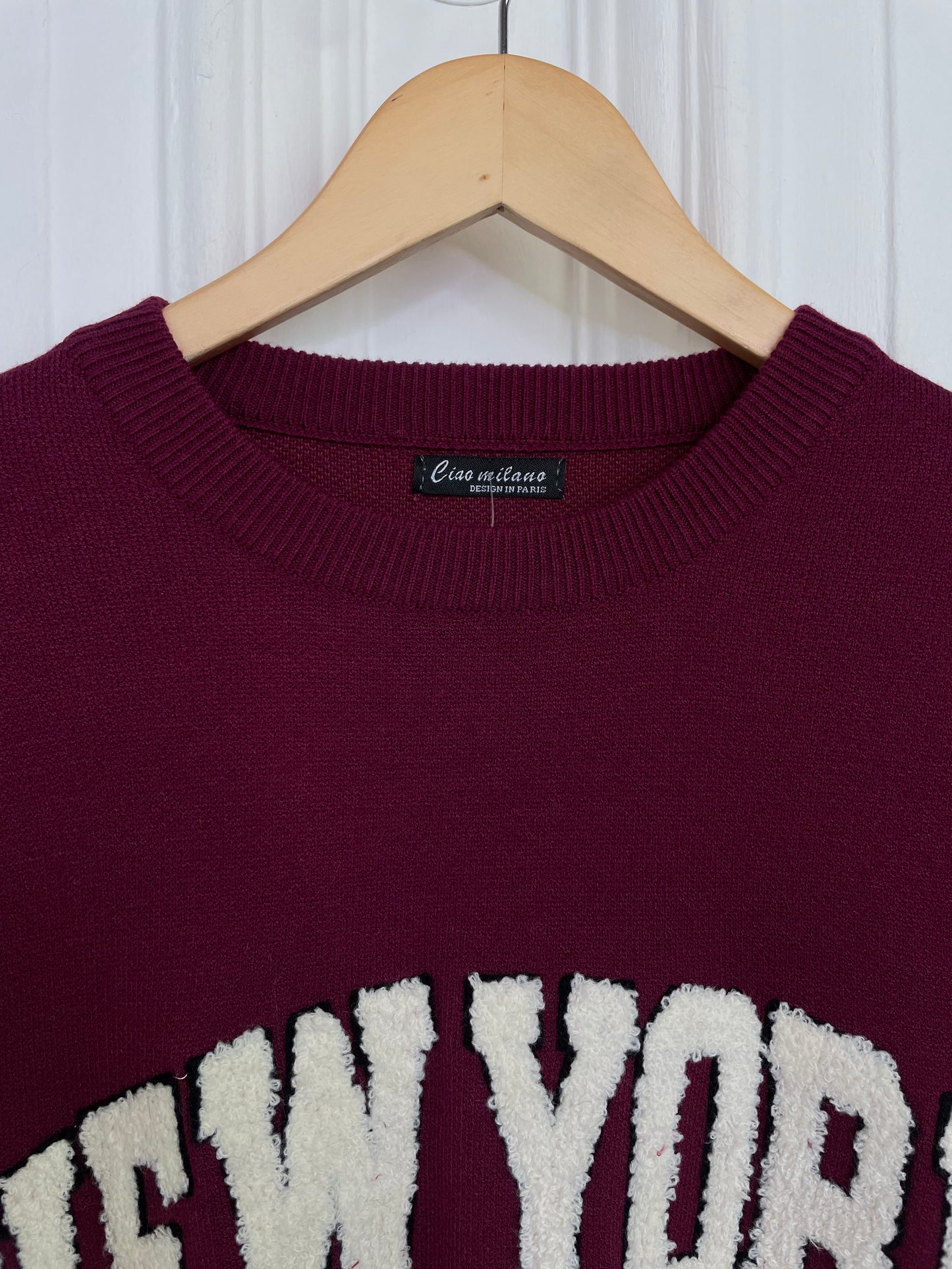 New York Textured Knit - Burgundy