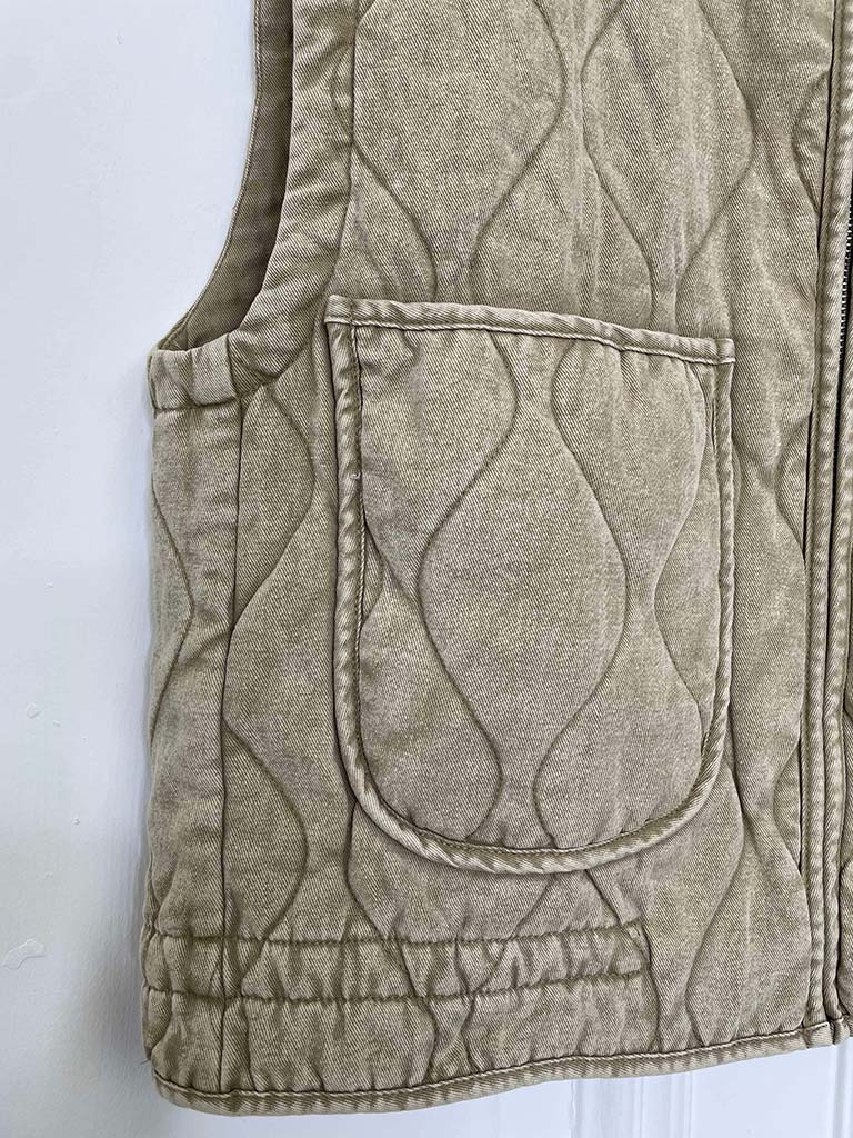 Quilted Gilet - Vintage Sage