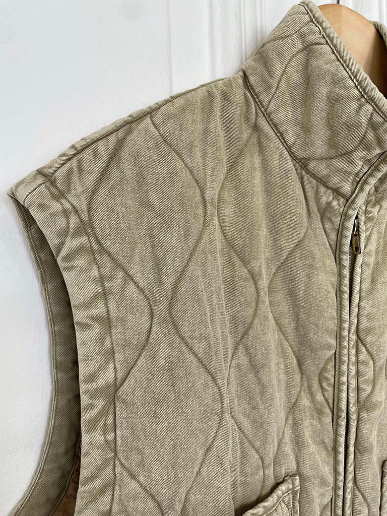 Quilted Gilet - Vintage Sage