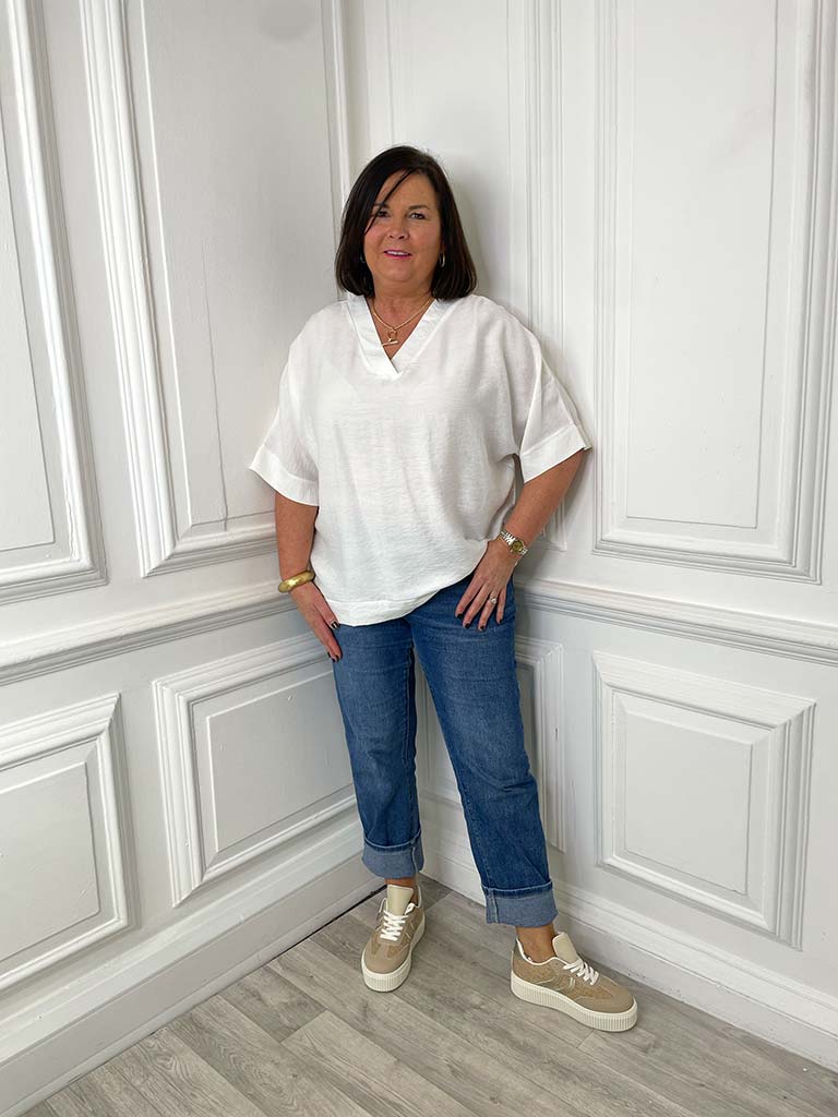 Classic V-Neck Top - Warm White