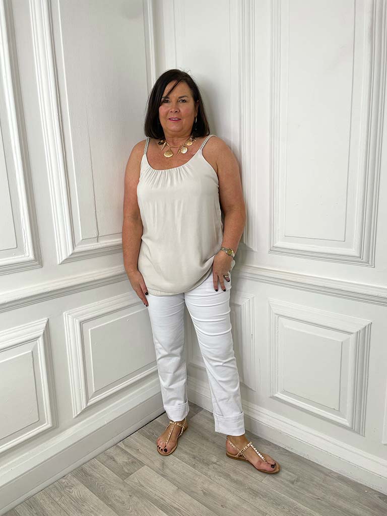 Plaited Strap Cami - Stone