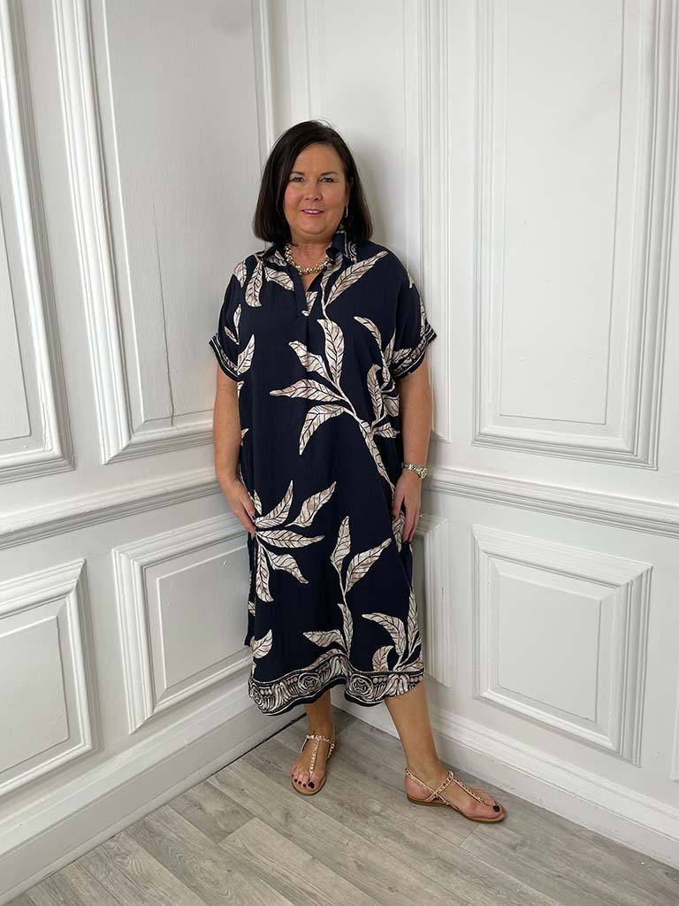 Botanical Tunic Dress - Midnight