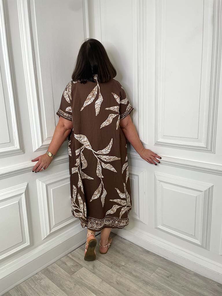 Botanical Tunic Dress - Chocolate