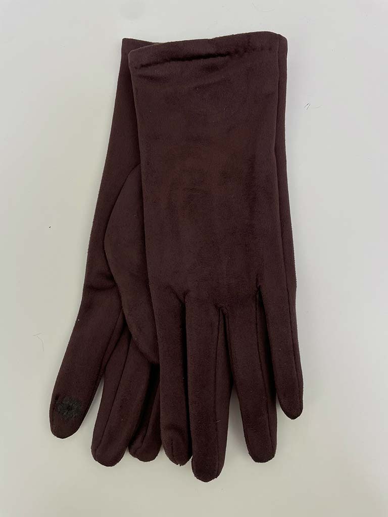 Faux Suede Gloves - Truffle