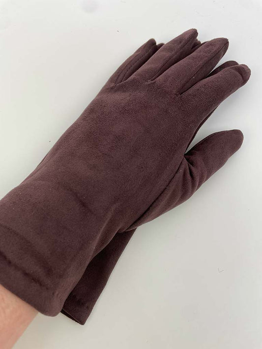 Faux Suede Gloves - Truffle