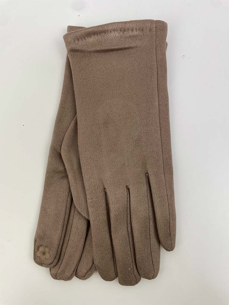 Faux Suede Gloves - Mocha