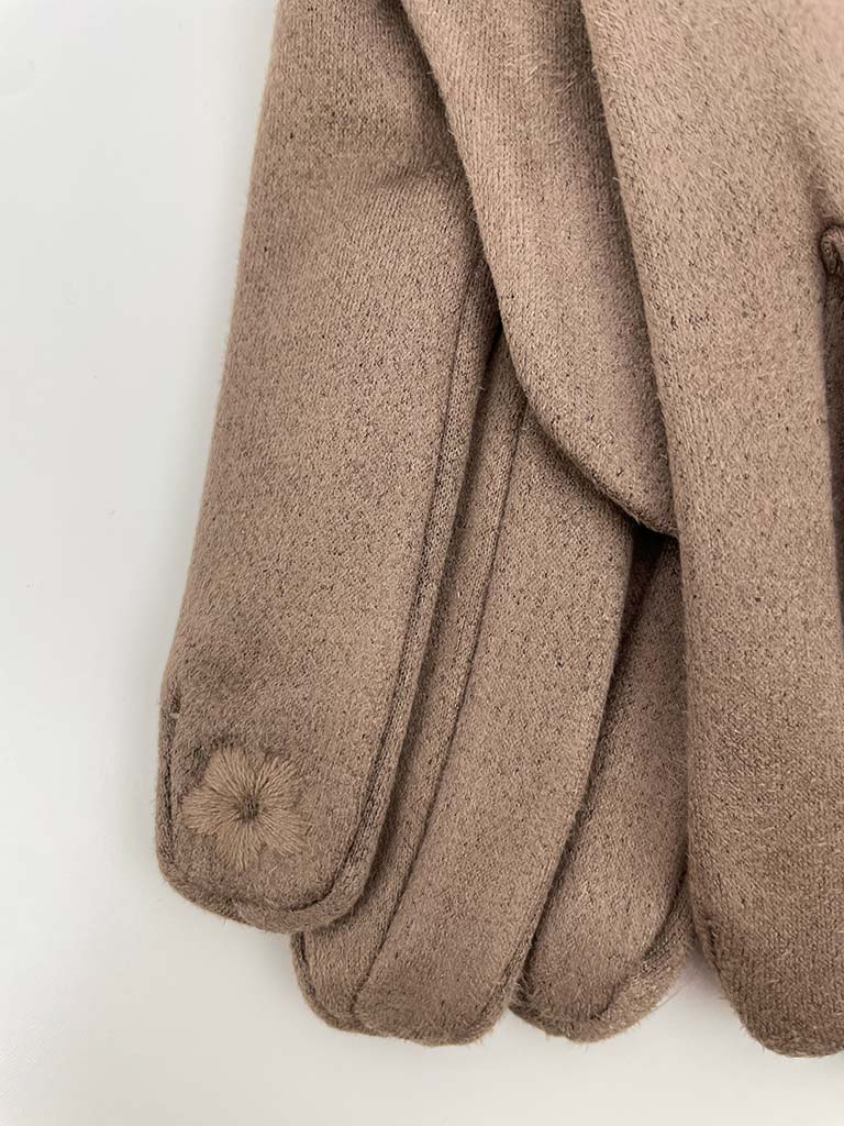 Faux Suede Gloves - Mocha