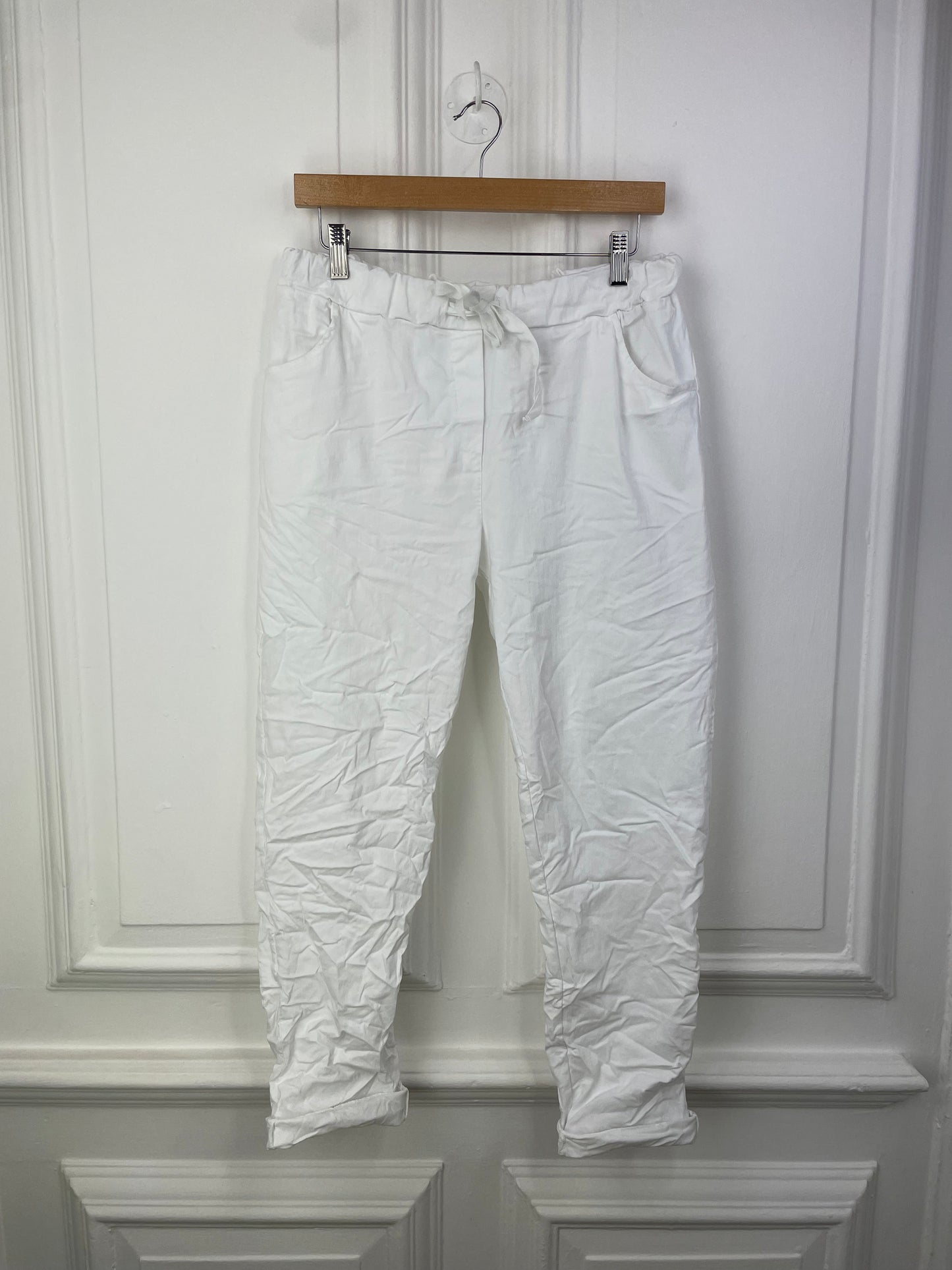 Stretchy Casual Trousers - White