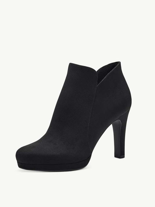Tamaris Faux Suede Heeled Boots - Black