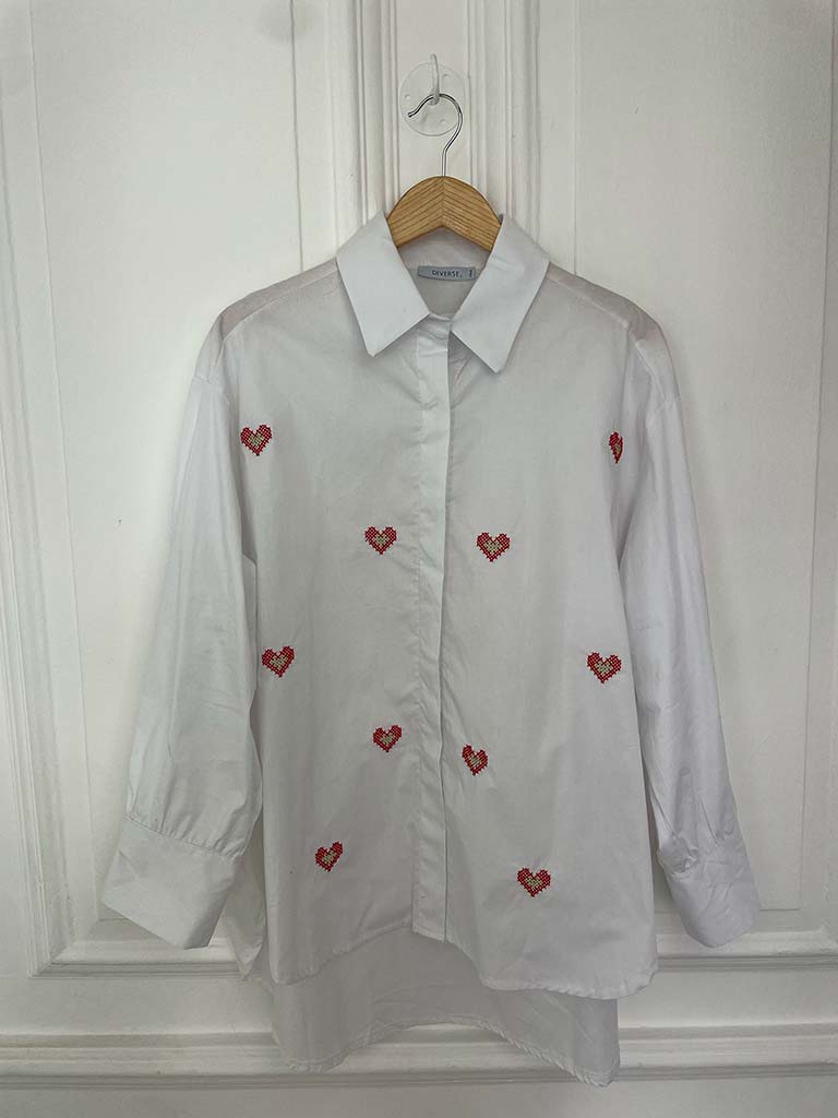 Cross Stitch Heart Shirt