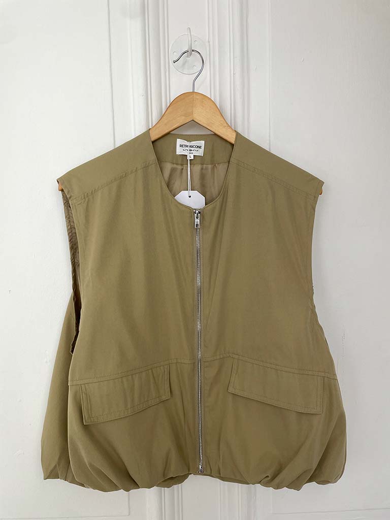Bubble Hem Gilet - Sand