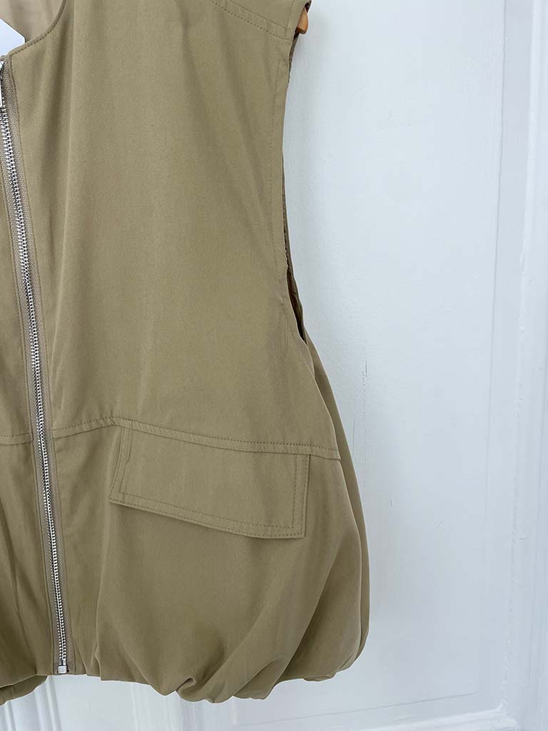 Bubble Hem Gilet - Sand