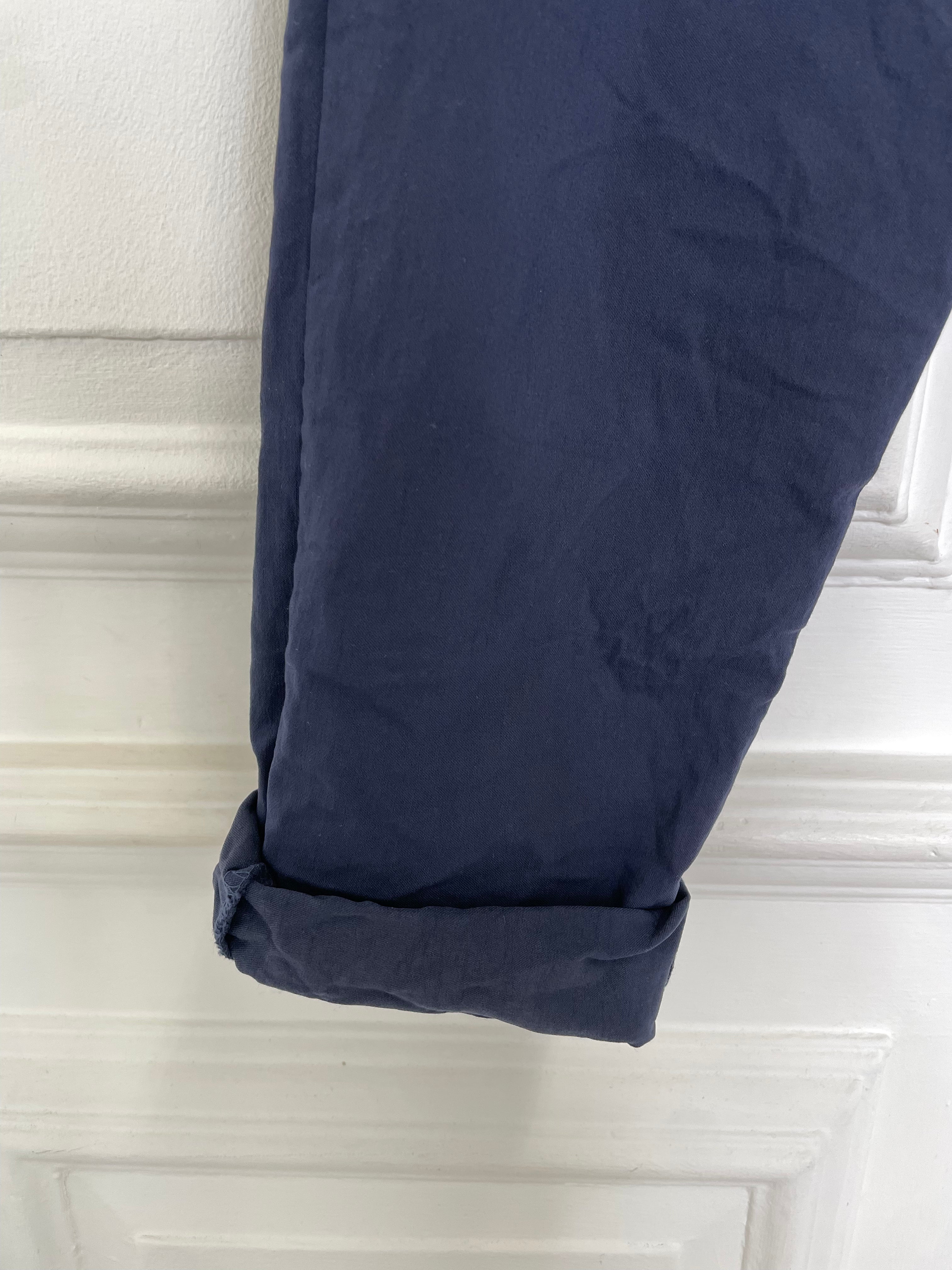Stretchy Casual Trousers - Navy