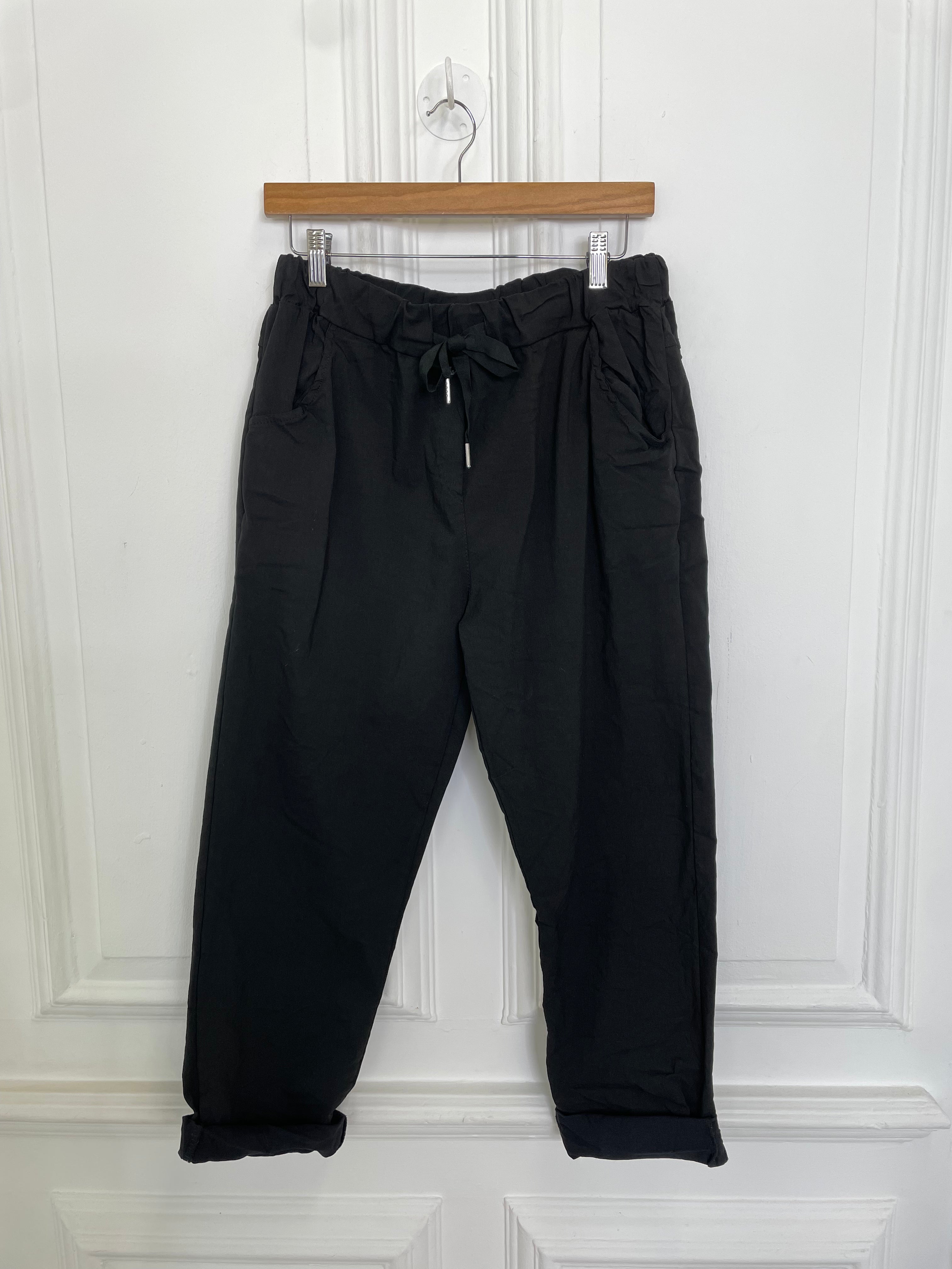 Stretchy Casual Trousers - Black