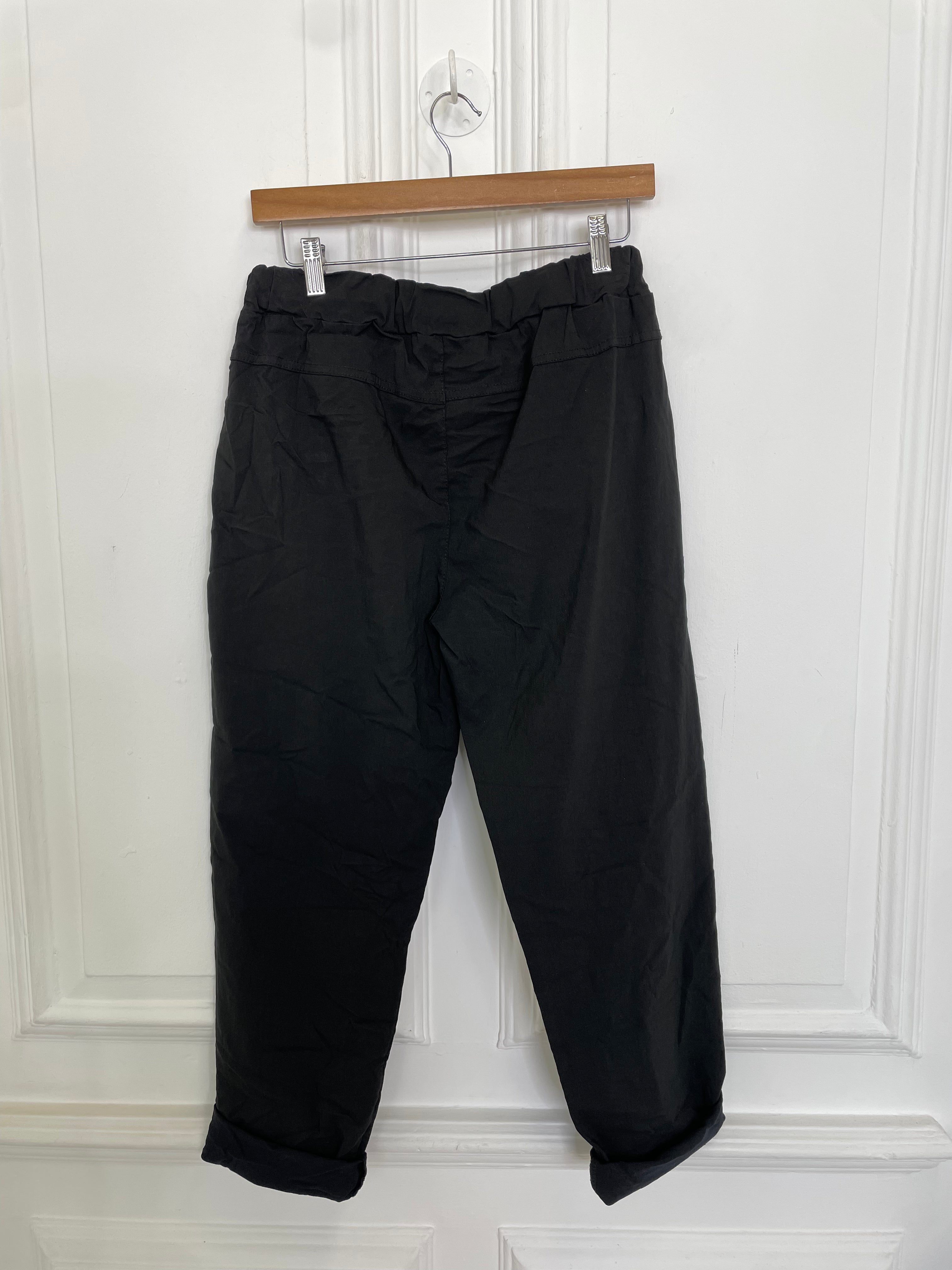 Stretchy Casual Trousers - Black