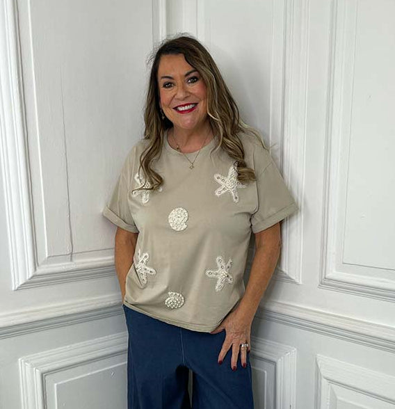 Malissa J Starfish Tee - Stone