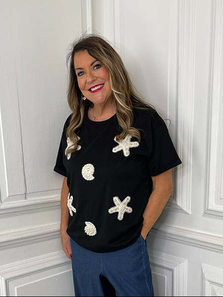 Malissa J Starfish Tee - Black