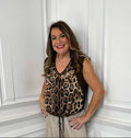 Malissa J Silk Feel Drawstring Vest - Leopard