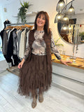 Layered Tulle Skirt - Chocolate