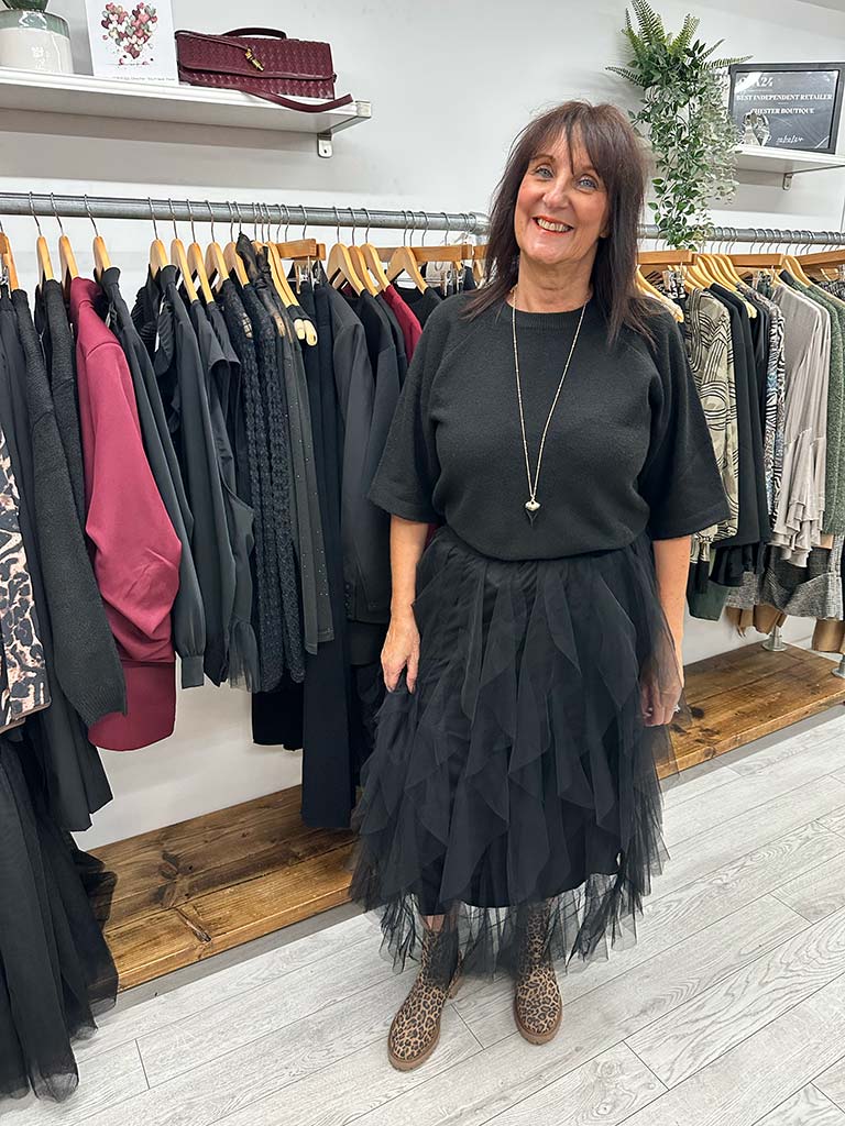 Layered Tulle Skirt - Black
