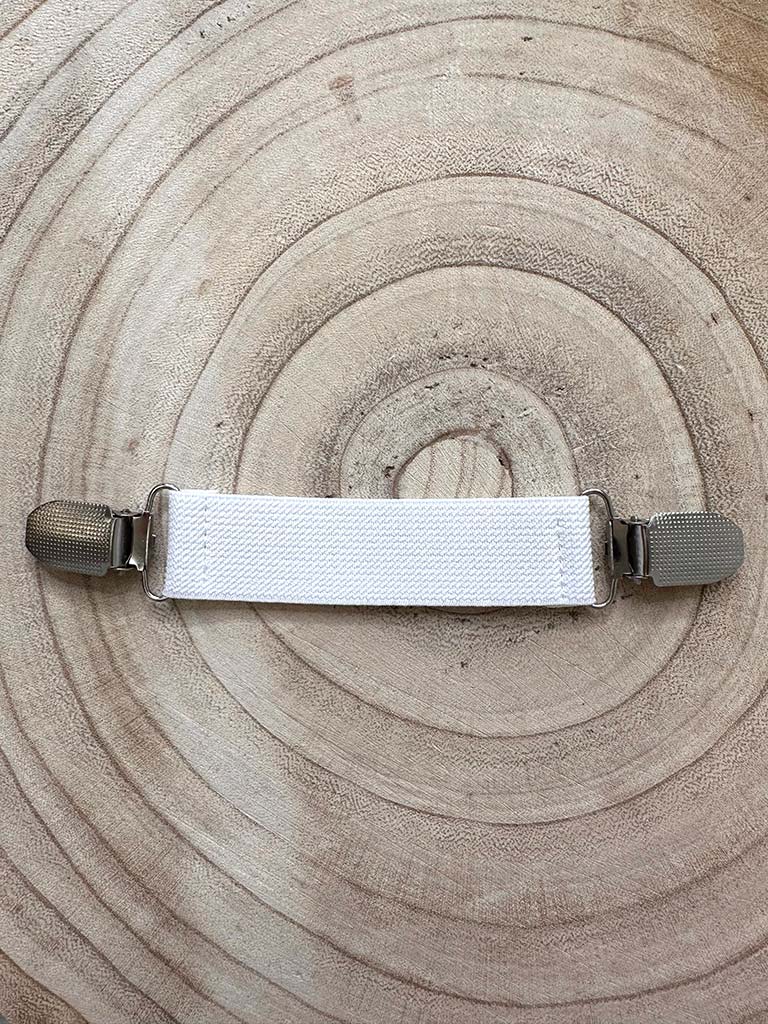 Elasticated Cinch Clip - White