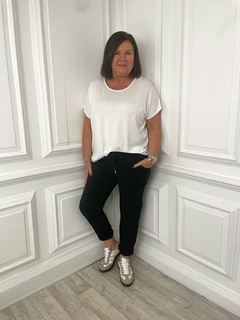 Stretchy Casual Trousers - Black