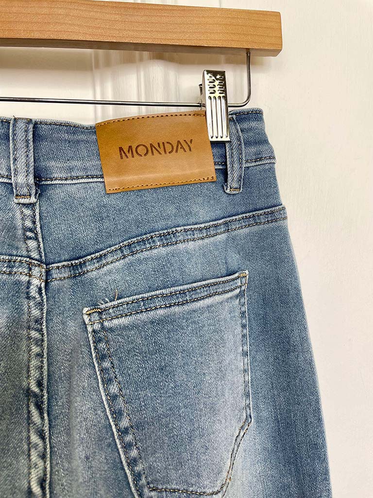 Monday Stretchy Wide Leg Jeans - Pale Blue