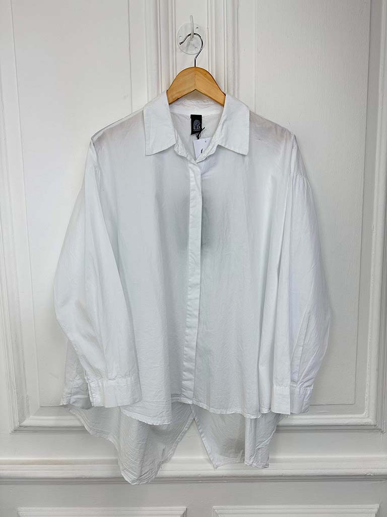 I.D Cotton Split Back Shirt - White