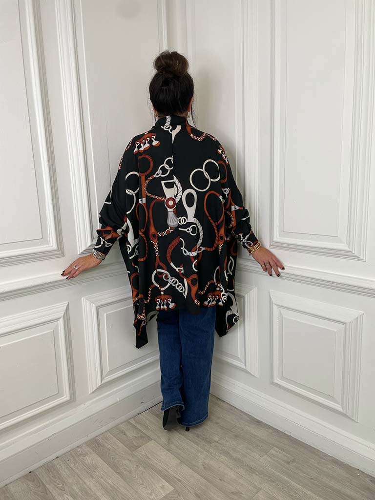 Malissa J Chain Print Dipped Hem Shirt