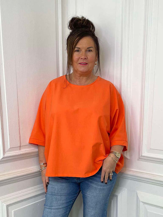 Boxy Scuba Tee - Orange