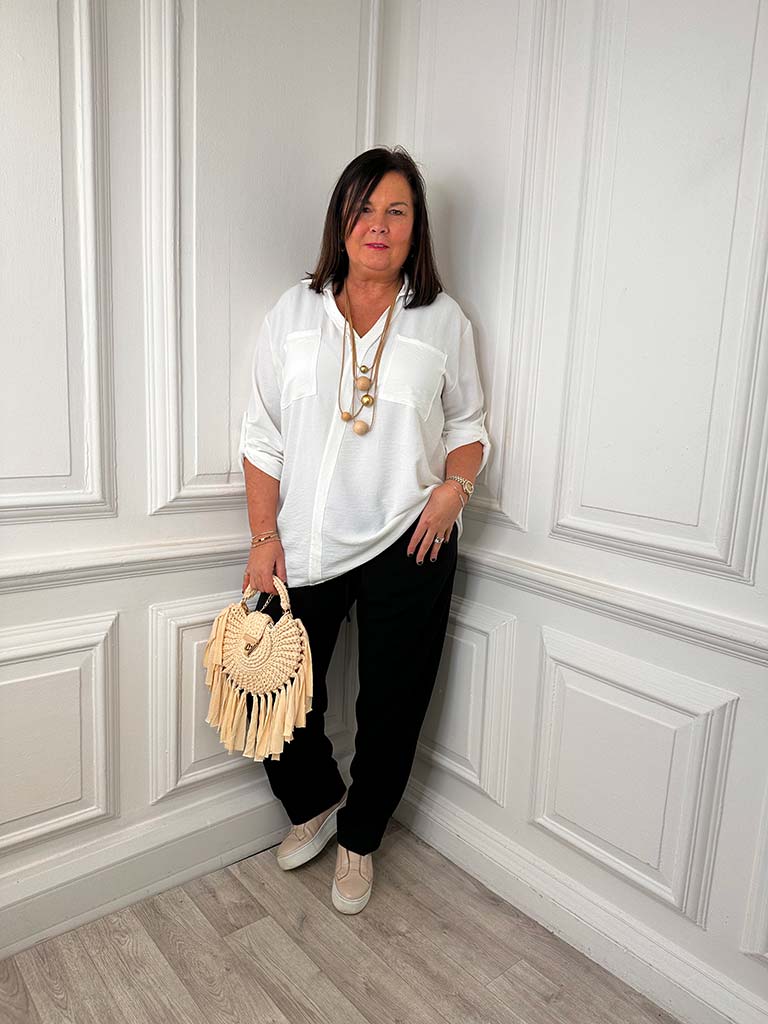 Malissa J Crepe Palazzo Trousers - Black