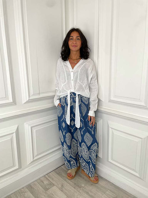 Broderie Anglaise Denim Cocoon Trousers