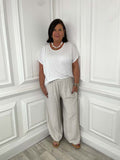 Wide Leg Palazzos - Stone