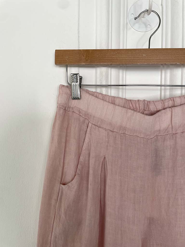 Linen Tab Trousers - Petal