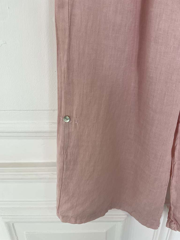 Linen Tab Trousers - Petal
