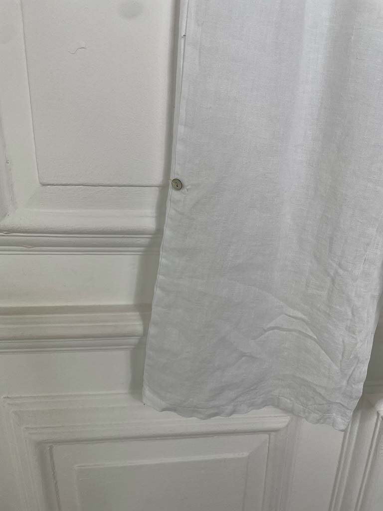 Linen Tab Trousers - White