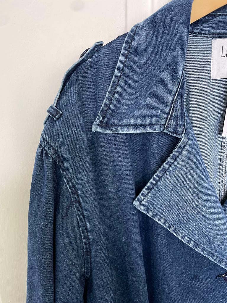 Denim Trench Coat - Classic Blue