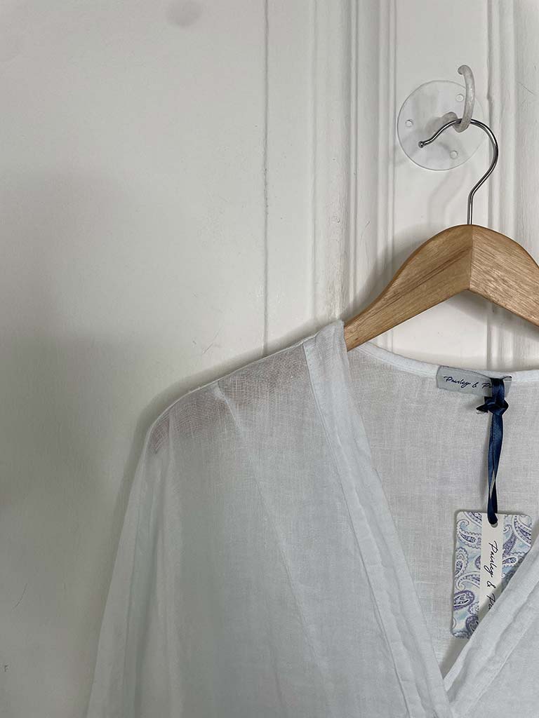 Linen Tie Up Shirt - White