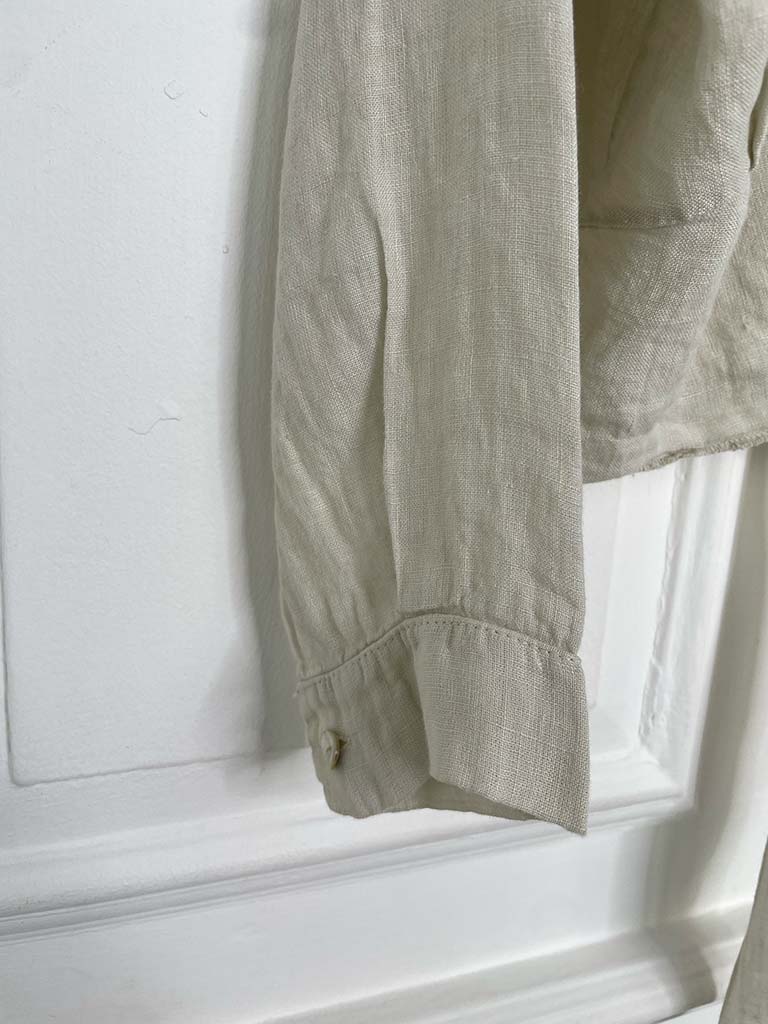 Linen Tie Up Shirt - Stone