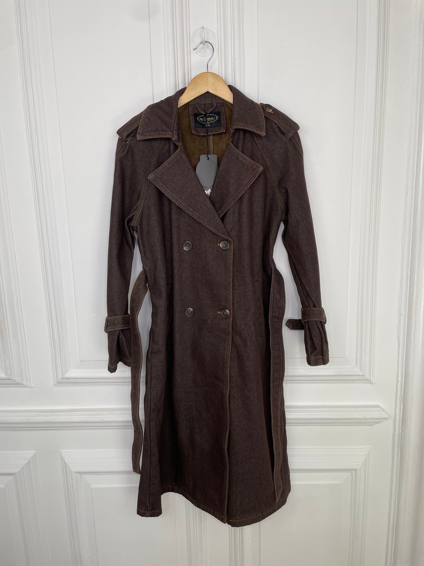 Chocolate Denim Trench Coat