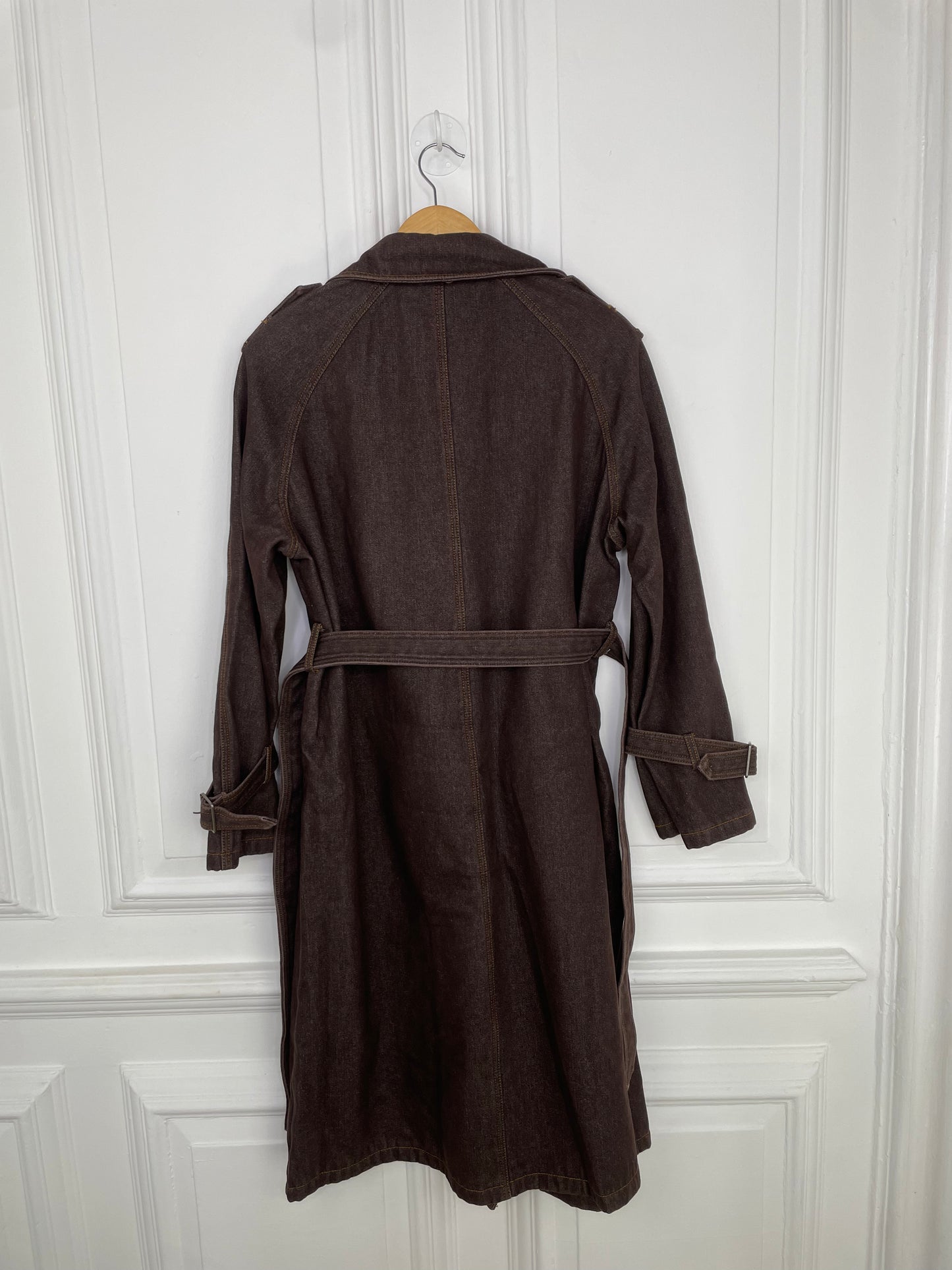 Chocolate Denim Trench Coat