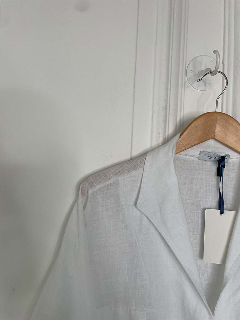 Shirred Waist Shirt - White