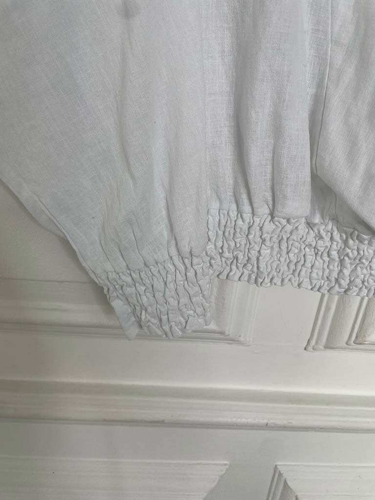 Shirred Waist Shirt - White