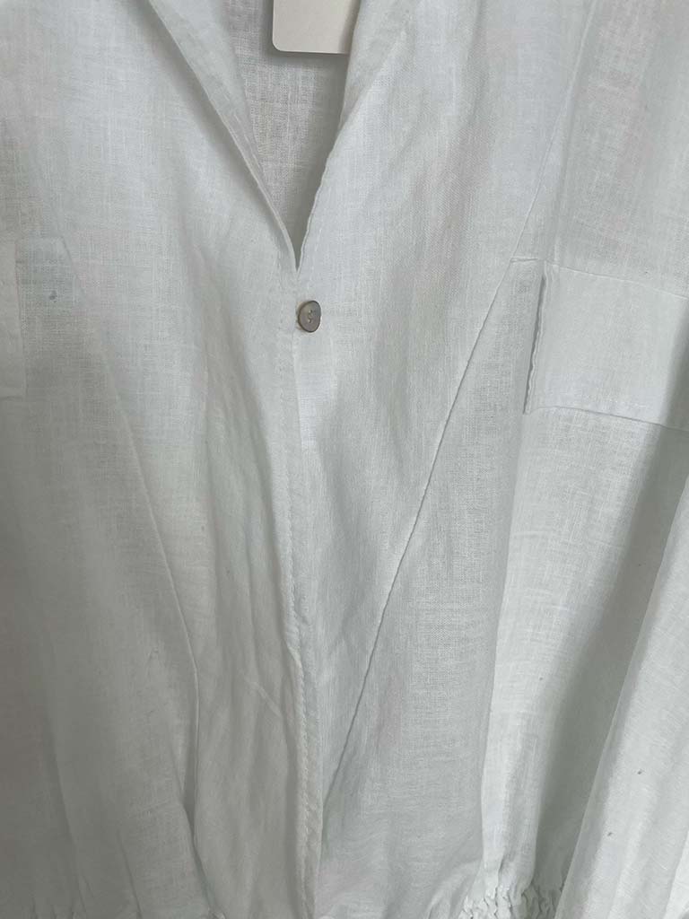 Shirred Waist Shirt - White